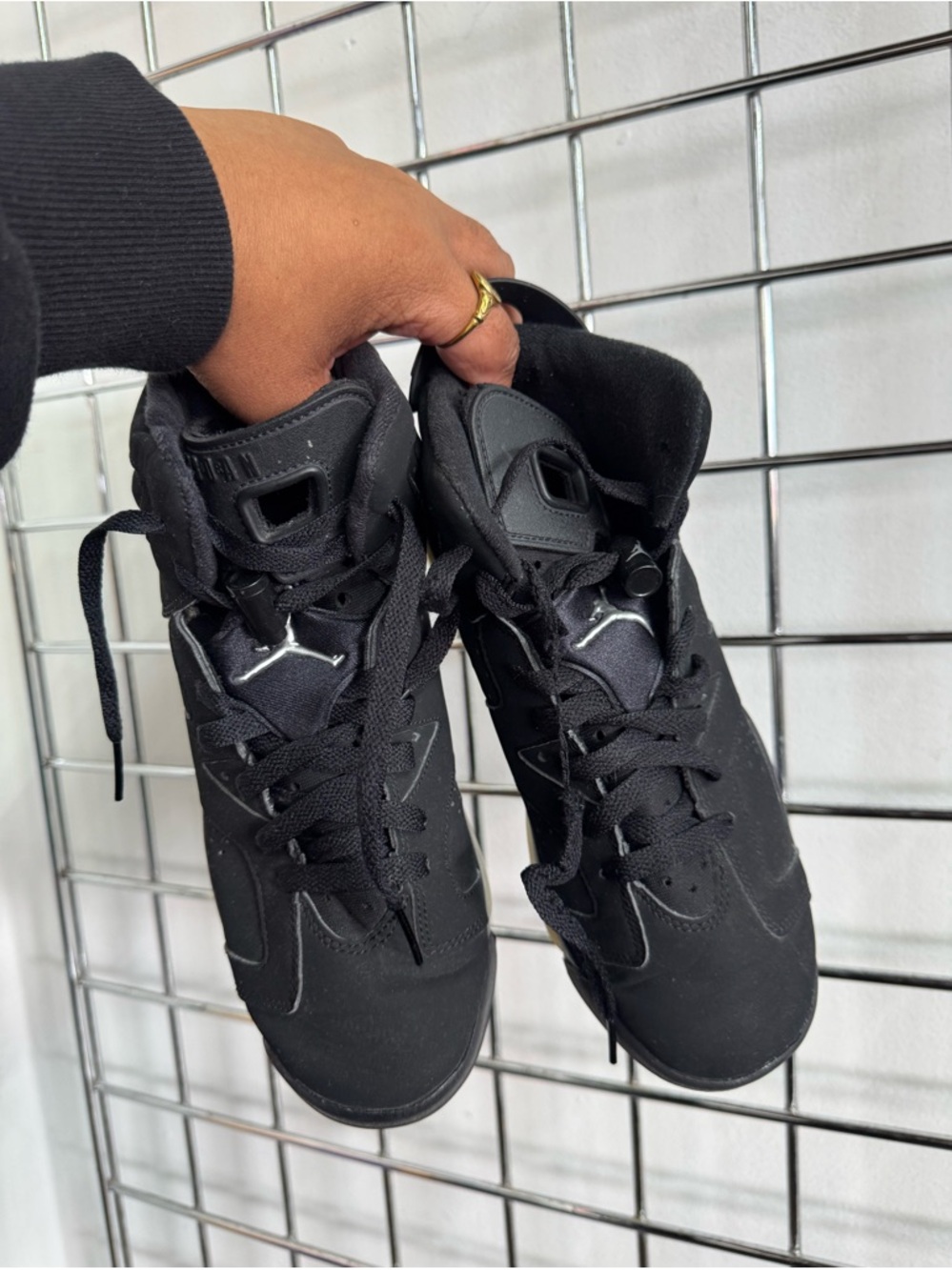 Nike Air Jordan 6 Retro GS Chrome Black Silver DX2835-001 Size 6.5Y Sneaker Shoe - Picture 9 of 11